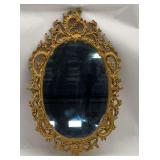 Rococo Wood Gold Tone Oval Wall Mirror by Syracuse Ornamental, 30x18