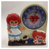 Raggedy Ann and Andy Talking Alarm Clock - 1974 Janex Corp