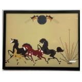 Gerald Nailor 'Nevada Horses' Framed Painting
