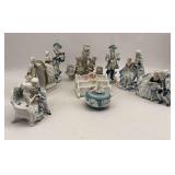 Collection of Porcelain Figurines and Music Box