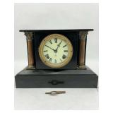 Ansonia Black Marble Mantel Clock