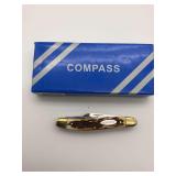 Compass Folding Pocket Knife with Box