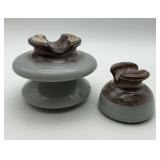 Two Locke and Knox Ceramic Electrical Insulators
