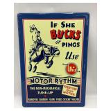 Whiz Motor Rythym Embossed Metal Sign