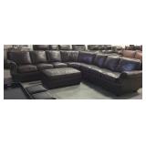 6 Pc High End Leather Sectional Sofa W/ottoman