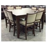 Bar Height Drop Leaf Table & 8 Chairs