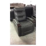 Leather power recline swivel rocker