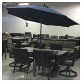 8 Pc Agio Outdoor Dining Set With Umbrella 8 Pc Agio Outdoor Dining Set With Umbrella
