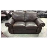 Leather loveseat