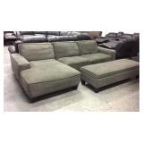 3 pc Chaise sectional sofa w/storage ottoman