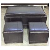 3 Pc Ottoman Set With Convertible Table Top 3 Pc Ottoman Set With Convertible Table Top