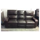 Leather Dual Power Recline Sofa