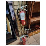 Red fire extinguishers