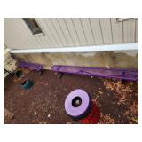 Purple Metal Benches Outside