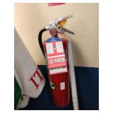 Red fire extinguishers