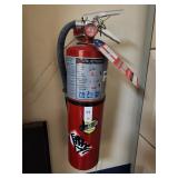 Red fire extinguishers