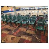 Outdoor stackable plastic chairs