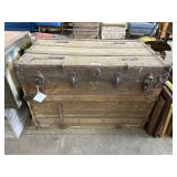 Vintage Wooden Steamer Trunk.