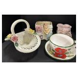 Hand Painted Japanese Floral Mug, Porcelain Baby