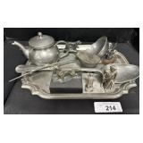 Pewter Tray & Ladles, Pewter Knick Knacks.