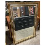 Gold Trim Large Wall Mirror 36 x 50 Inches.