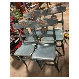 4 Handpainted Wooden Chairs.