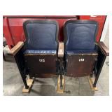 (2) Vintage Movie Theater Fold Down Chairs.