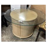 Round Glass Top Table.