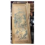 Pair Of Framed Asian Cloth Art.