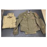 WWII U.S. Army Ike Wool Jacket, Pants, Shirt.