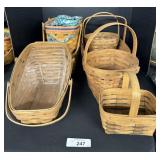 (6) Hand Woven Longaberger Baskets.