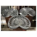 3 Handmade Metal Tractor Seat Stools.