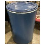 Blue Plastic Drum 34 x 22 inches.