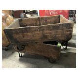 Pair Of 19th Century Wood & Steel Carts.