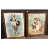 Pair of Antique Children Art Prints.