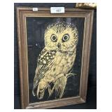 Vintage Painted Glass Owl.