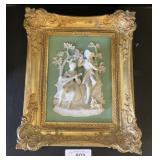 Framed 3D Courting Couple Plaque.