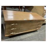 Blonde Veneer Wood Covered Cedar Chest.