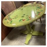 Handpainted Strawberry Design Wooden Circle Table.