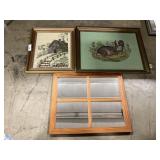 Framed Embroidered Art, Wall Mirror.