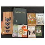 Military Patches, Wildlife Magazines, Books.