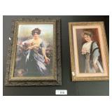 Framed Victorian Lady Prints.