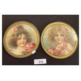 Pair Of Framed Vintage Child Prints.