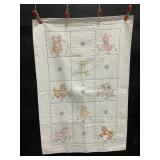 Handmade Cross Stitched Baby Blanket.