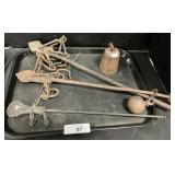 Antique Slide Balance Beam Hook Scales w/ Weights.