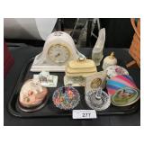 Laura Ashley Mantel Clock, Trinket Boxes.