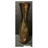 Hand Blown Glass Spiral Vase.