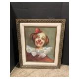 Framed Devlaminck Oil on Canvas Clown.