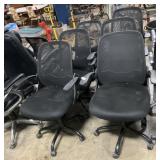6 Black Office Chairs W/Arms.