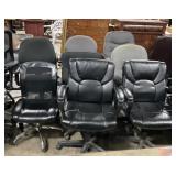 8 Black / Gray Office Chairs.